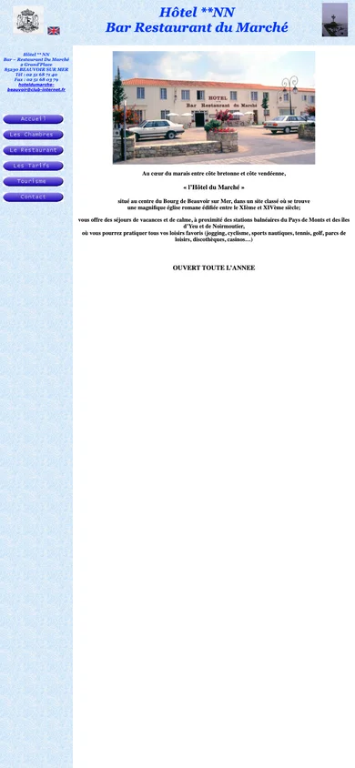 Capture mobile du site actuel : site en cadres de 2005, mise en page de 980 px réduite, texte minuscule